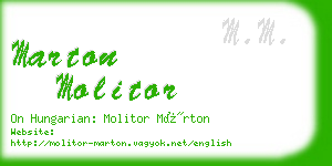 marton molitor business card